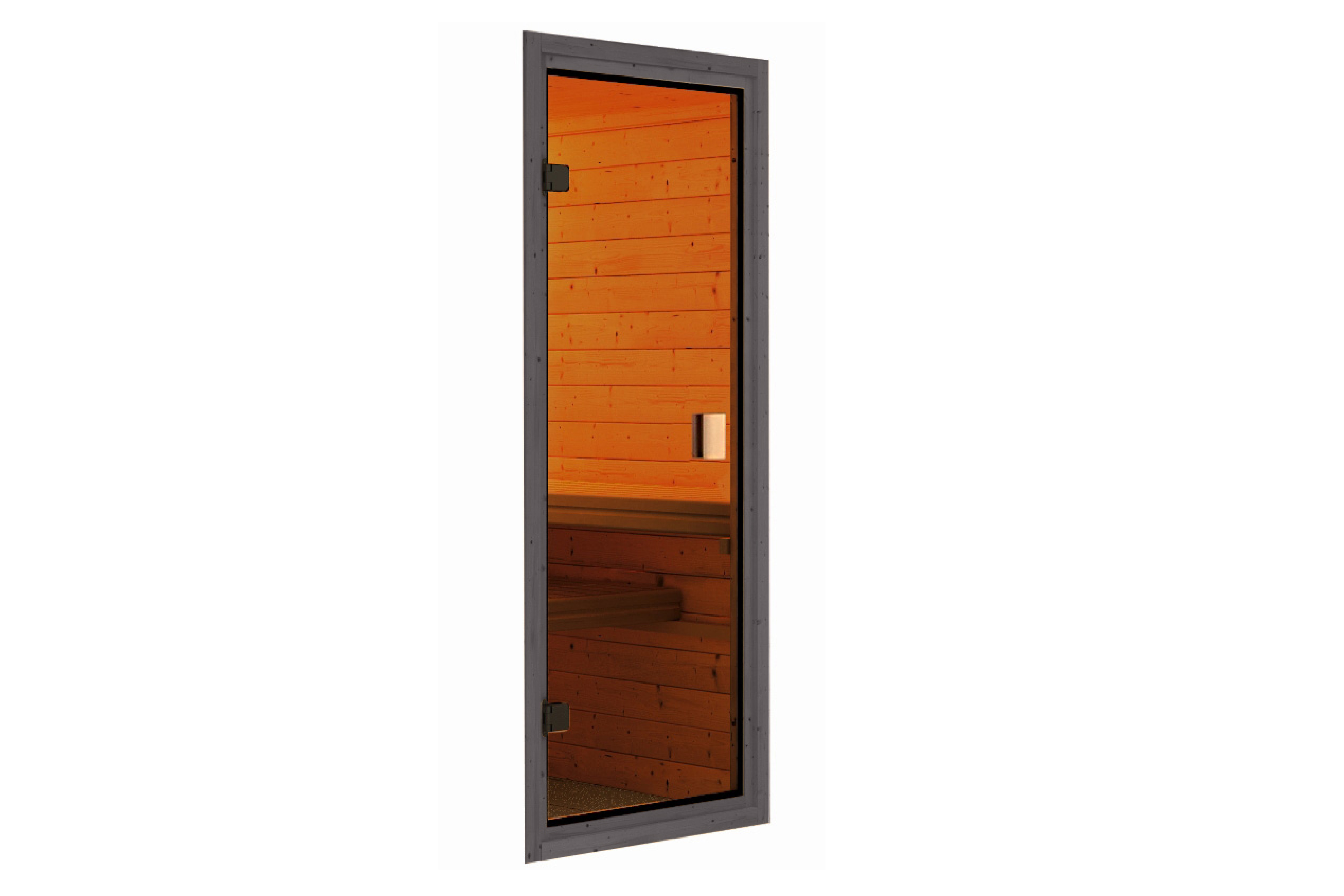 Saunatürelement terragrau Classic bronziert / Lagerabverkauf
