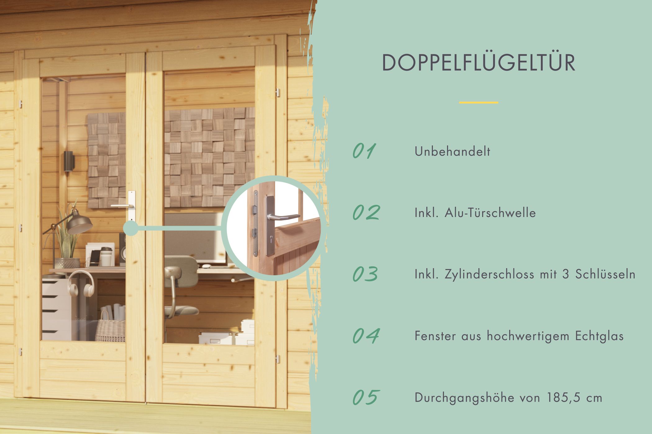 Detailansicht der Karibu großes Poolhaus Radeburg 4