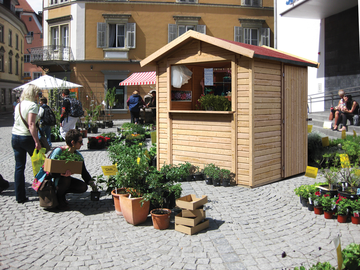 Detailansicht eines Karibu Gartenhauses aus Holz