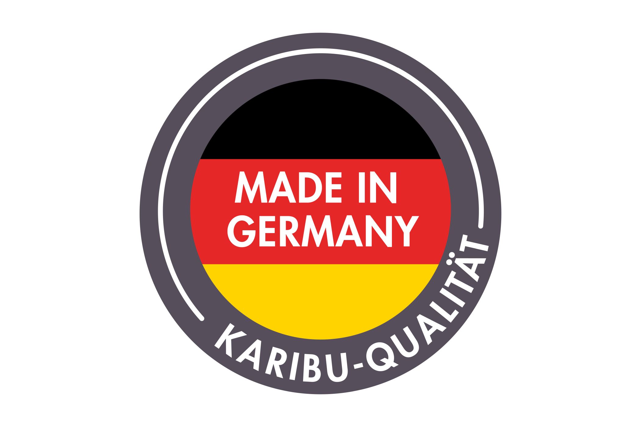 Siegel Made in Germany als Zeichen für die Karibu-Qualität der Pavillons aus deutscher Fertigung