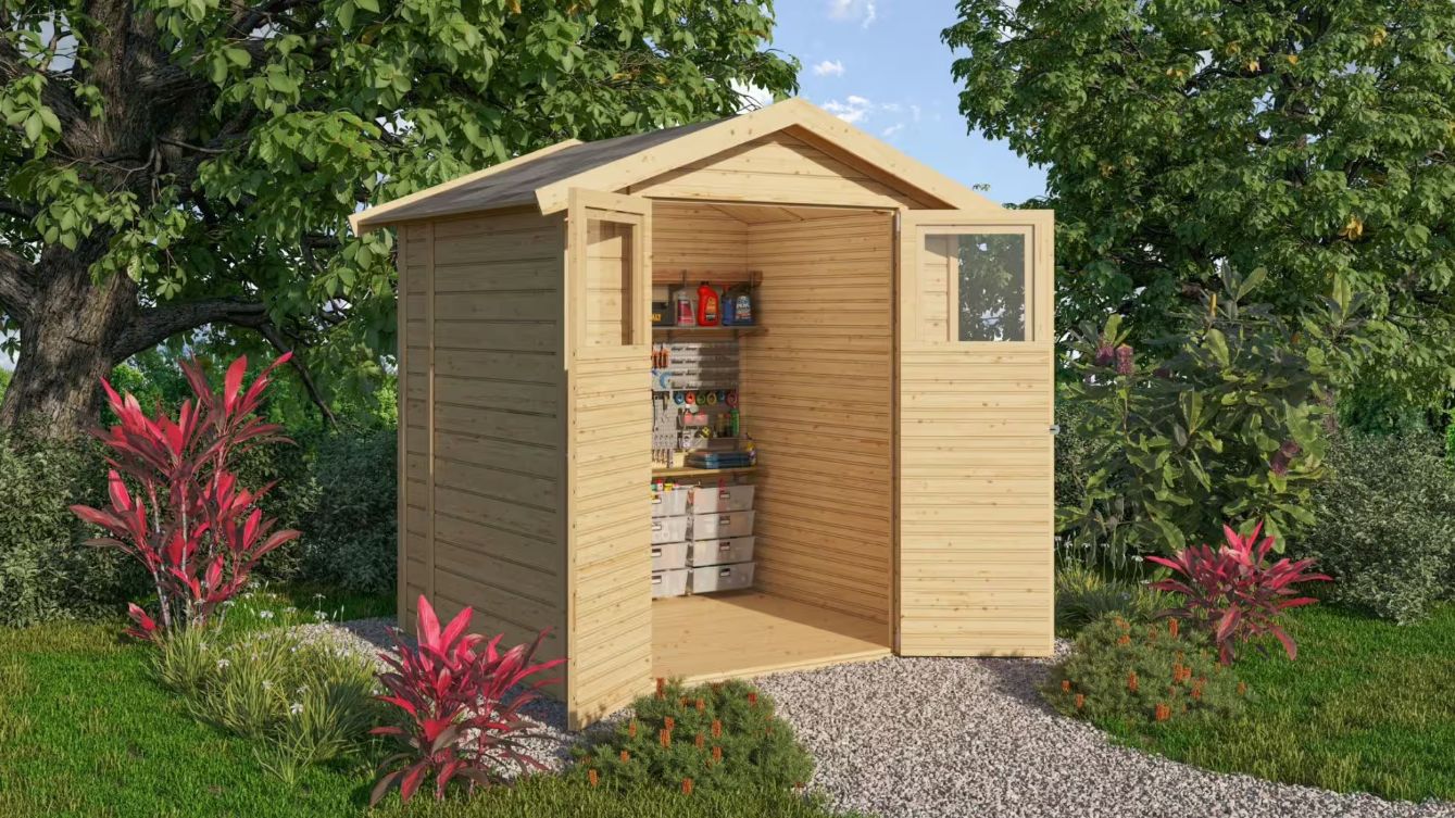 Detailansicht eines Karibu Gartenprodukts aus Holz