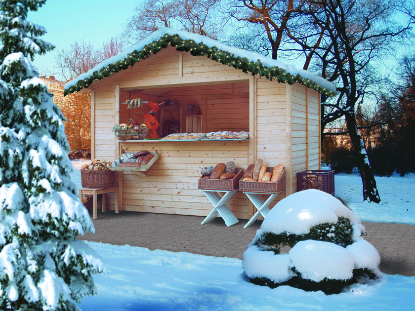 Detailansicht eines Karibu Gartenhauses aus Holz